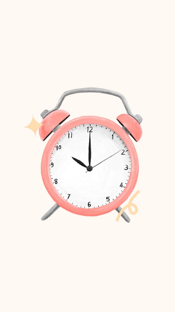 Time clock aesthetic iPhone wallpaper, editable design