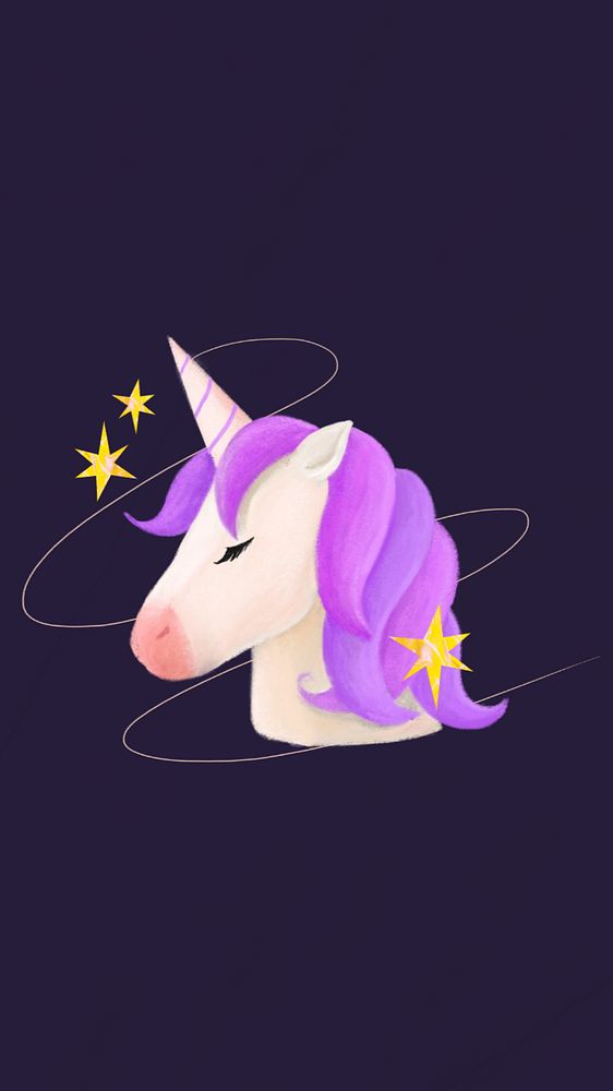 Dream unicorn aesthetic iPhone wallpaper, editable design