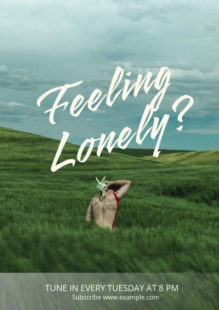 Loneliness podcast poster template, editable text and design