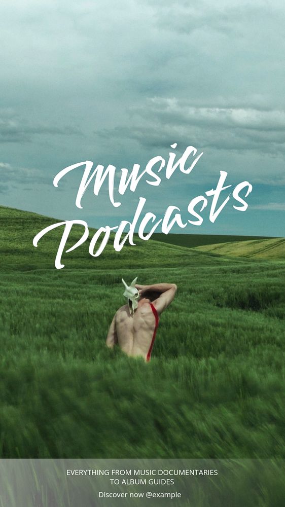 Music podcasts Instagram story template, editable text