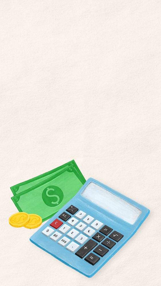 Money accounting aesthetic iPhone wallpaper, editable design