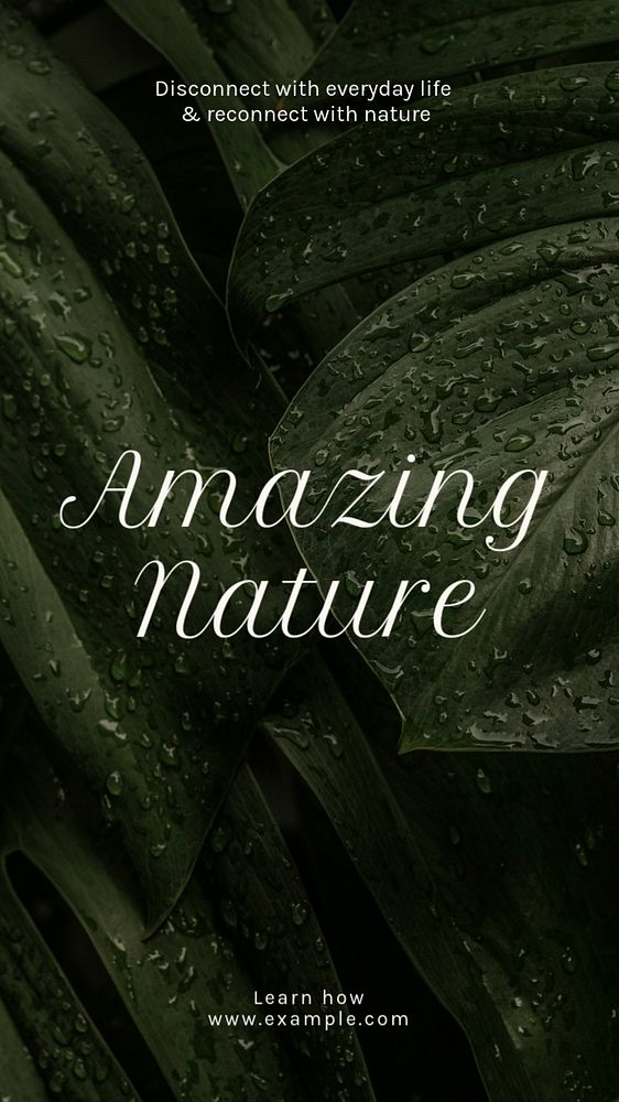 Amazing nature Instagram story template, editable text