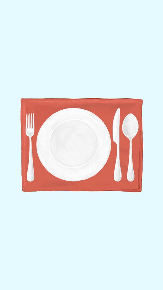 Table setting aesthetic iPhone wallpaper, editable design