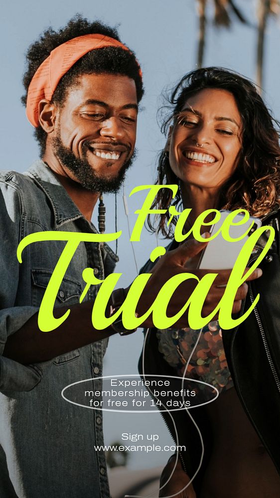 Free trial social story template, editable Instagram design 