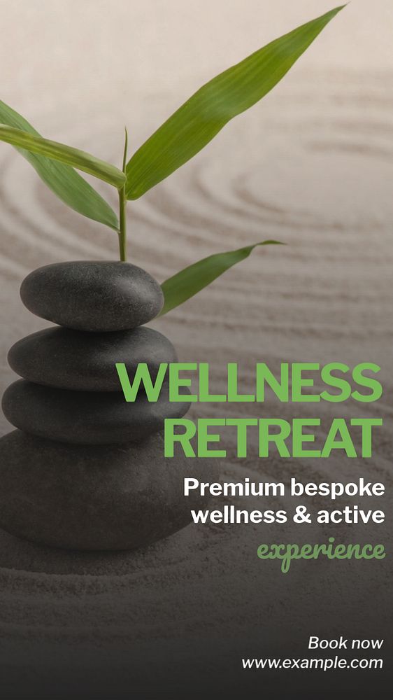 Wellness retreat Instagram story template, editable text