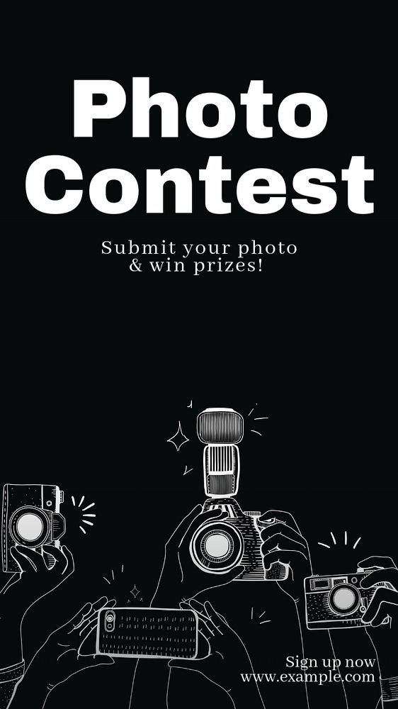 Photo contest Instagram story template, editable text