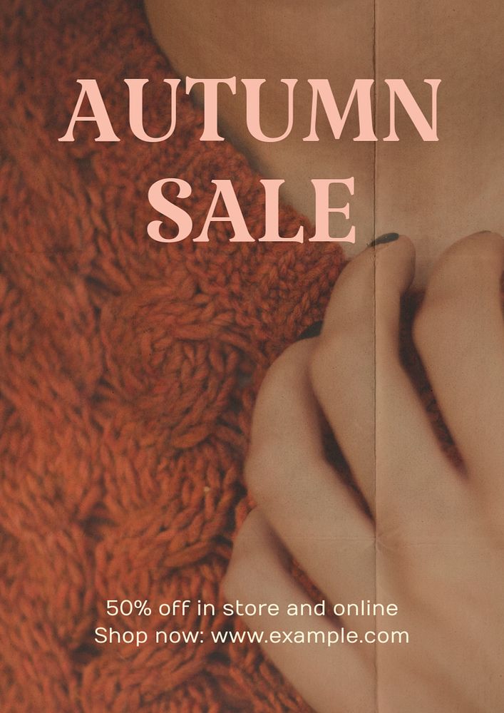 Autumn sale poster template, editable text and design