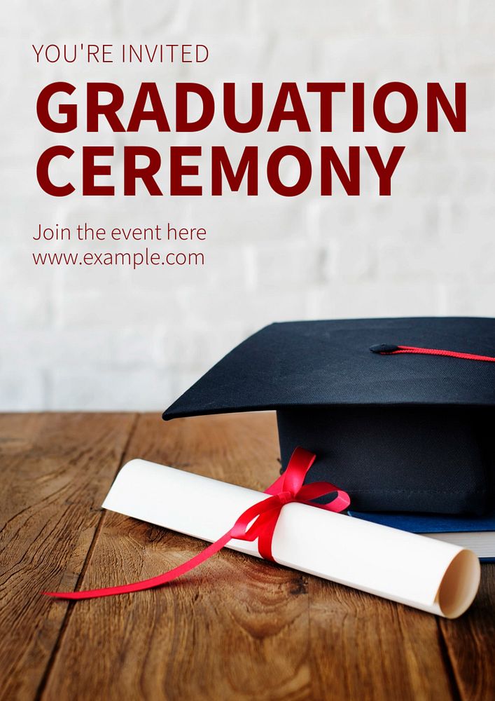 Graduation ceremony flyer template, editable design