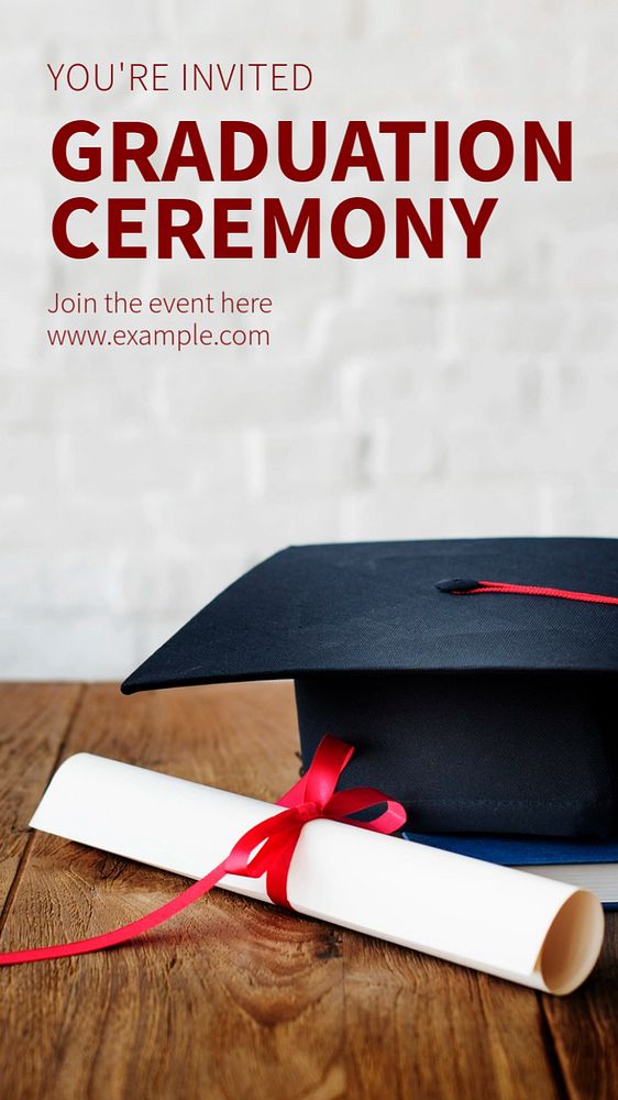 Graduation ceremony Instagram story template, editable text