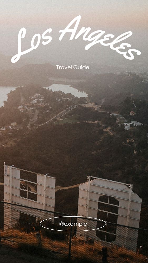 Los Angeles Instagram story template, editable text