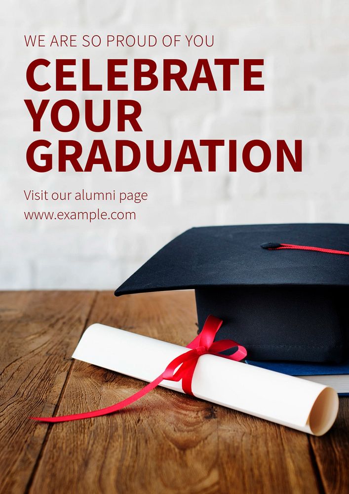 Graduation flyer template, editable design