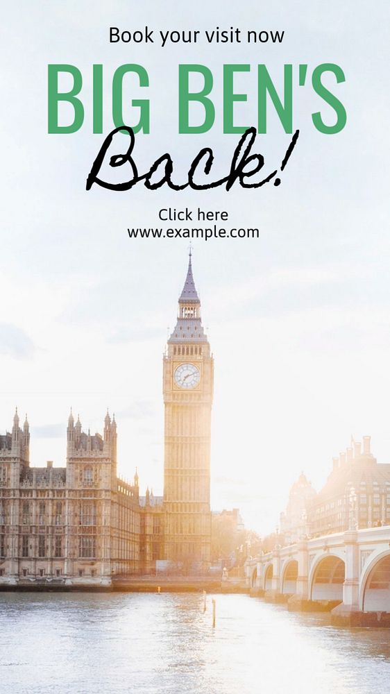 Big Ben Instagram story template, editable text