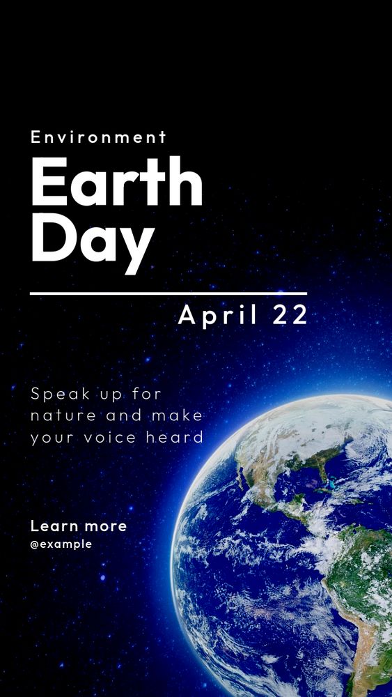 Earth day Instagram story template, editable text