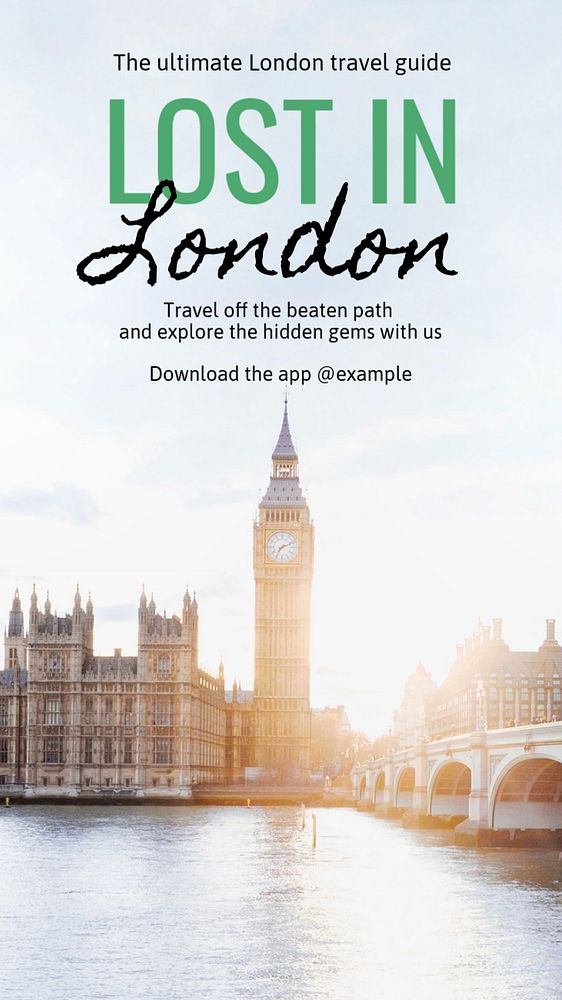 London travel guide Instagram story template, editable text