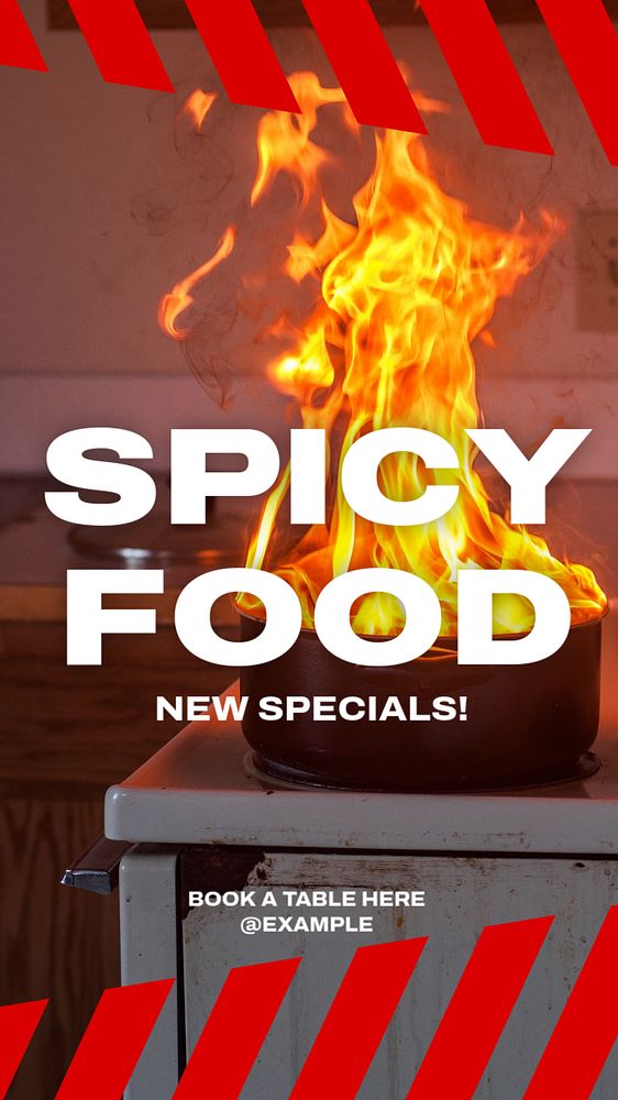 Spicy food Instagram story template, editable text