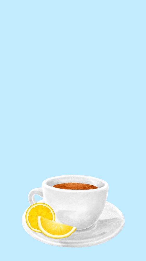 Lemon tea blue iPhone wallpaper, editable design