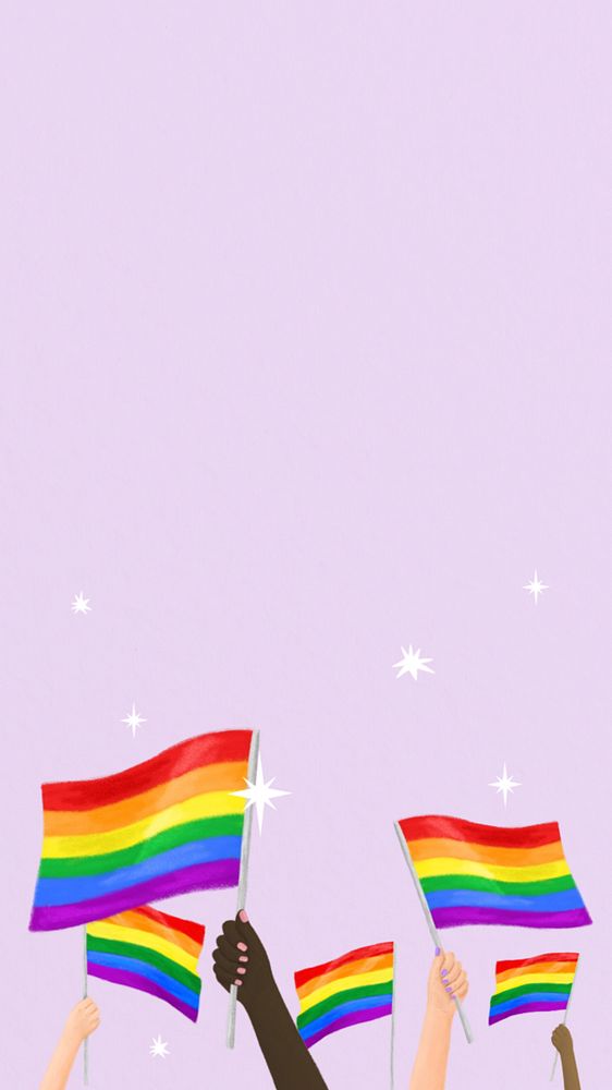 Purple lgbt rights iPhone wallpaper, editable design