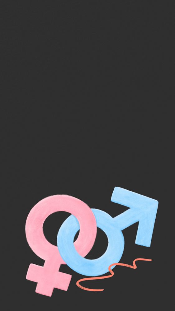 Gender equality black iPhone wallpaper, editable design