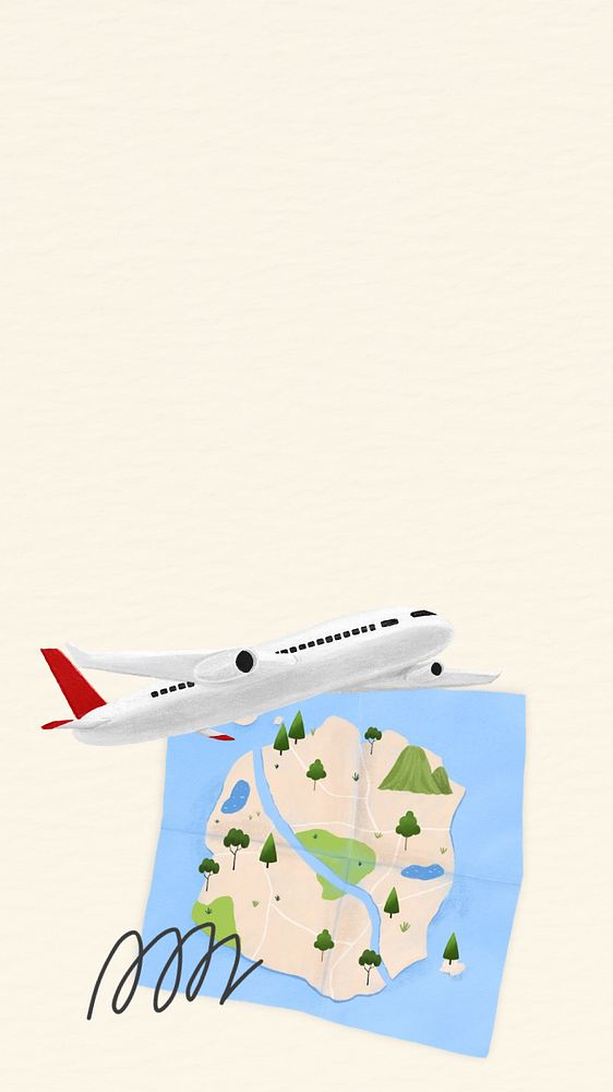 Travel destination cream iPhone wallpaper, editable design