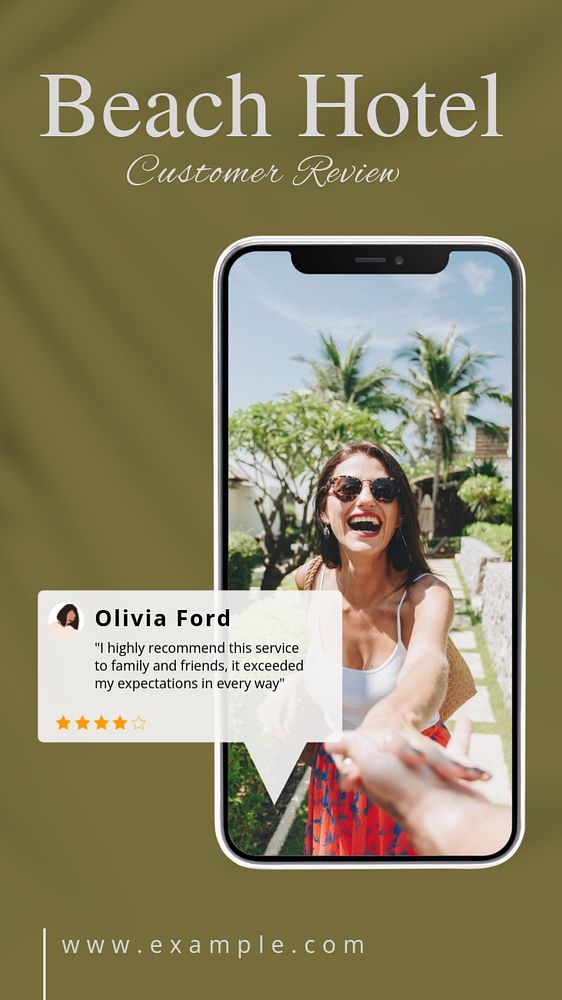 Customer review Instagram story template, editable text