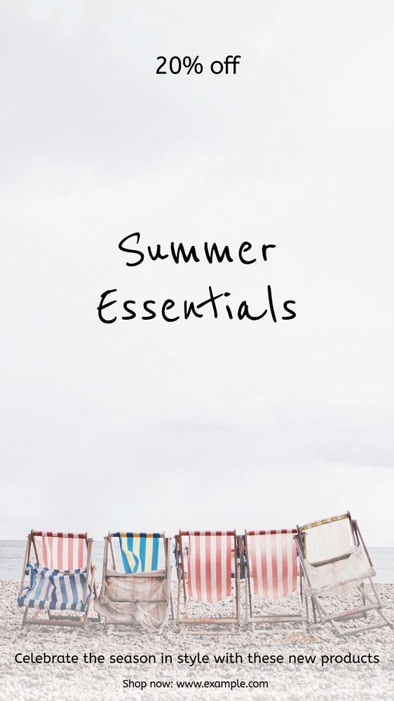 Summer essentials social story template, editable Instagram design 