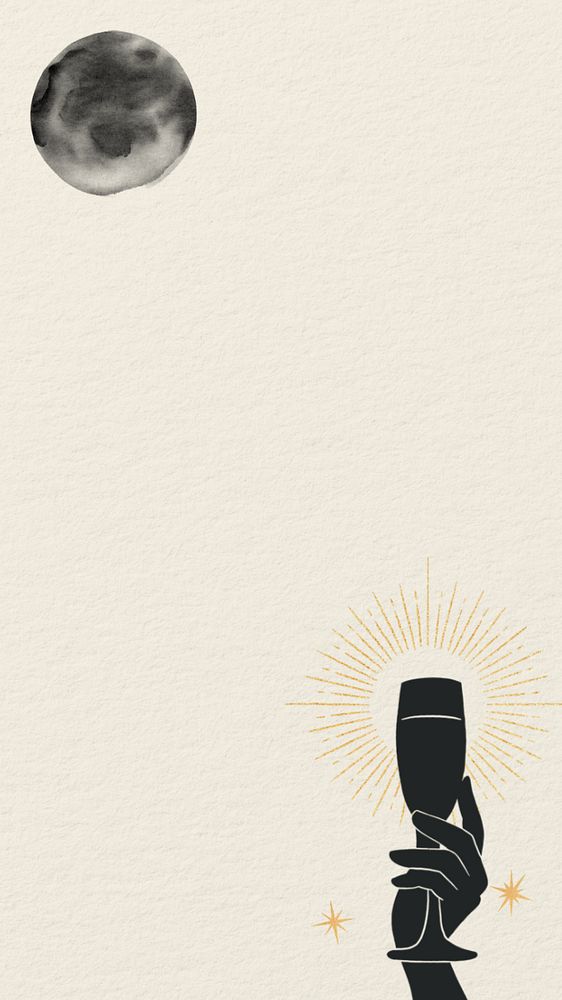 Hand holding champagne iPhone wallpaper, editable design