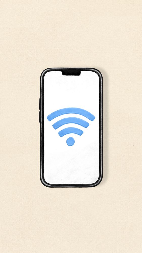 Phone internet wifi iPhone wallpaper, editable design