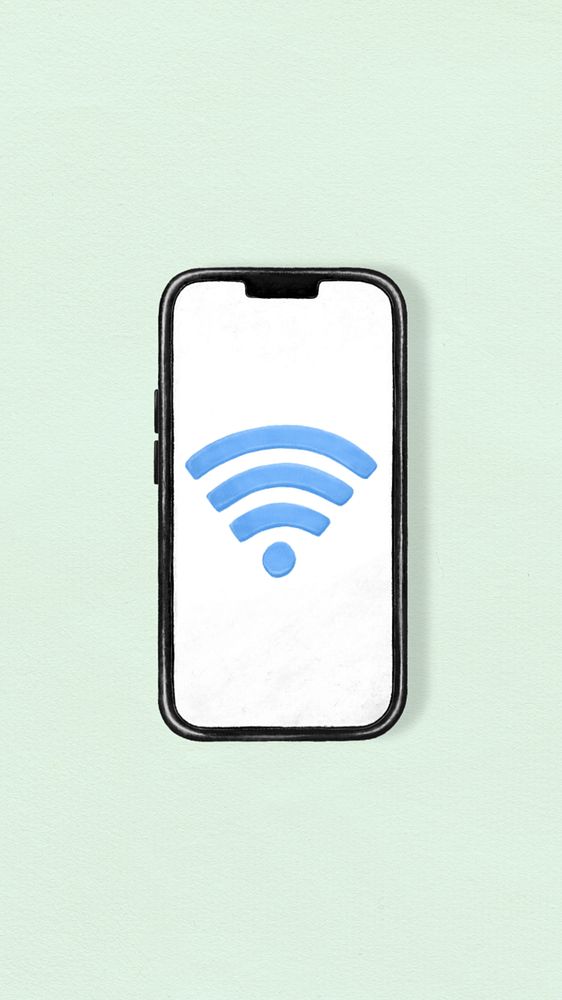 Phone internet wifi iPhone wallpaper, editable design