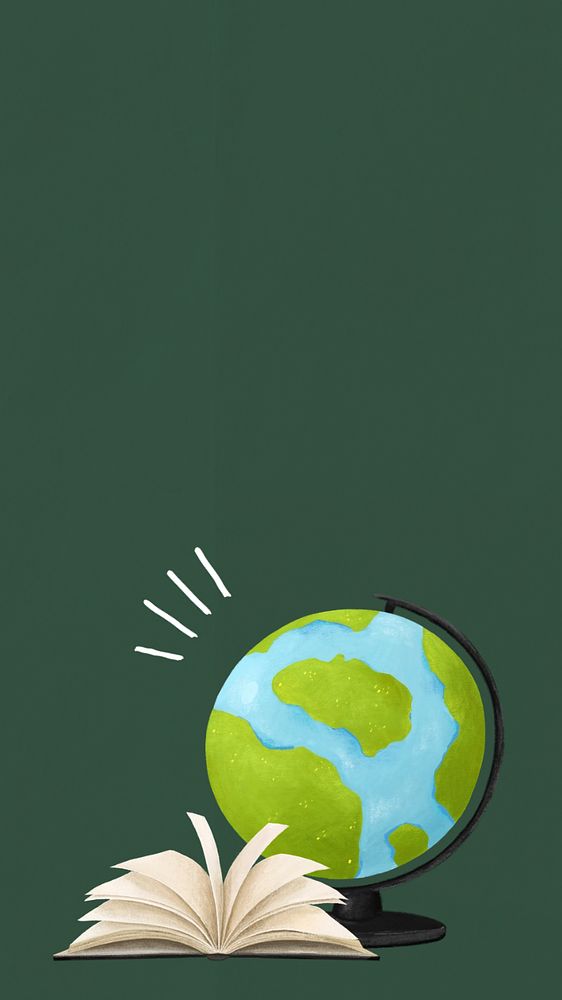 Study abroad green iPhone wallpaper, editable design