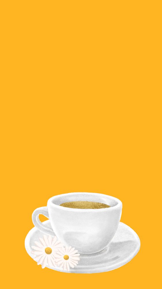 Chamomile tea aesthetic iPhone wallpaper, editable design