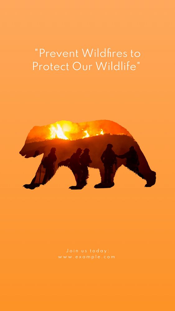 Prevent wildfires  Instagram story template, editable text