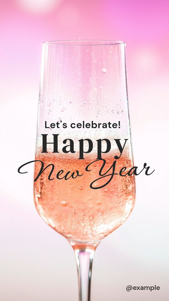 Happy new year Instagram story template, editable text