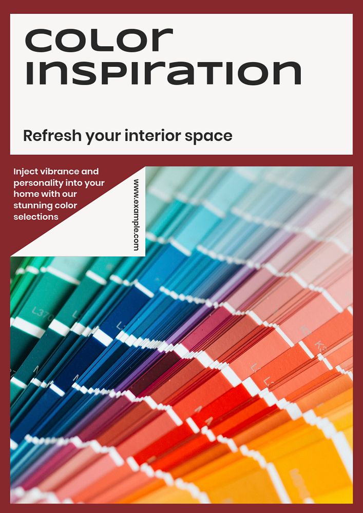 Color inspiration poster template, editable text & design