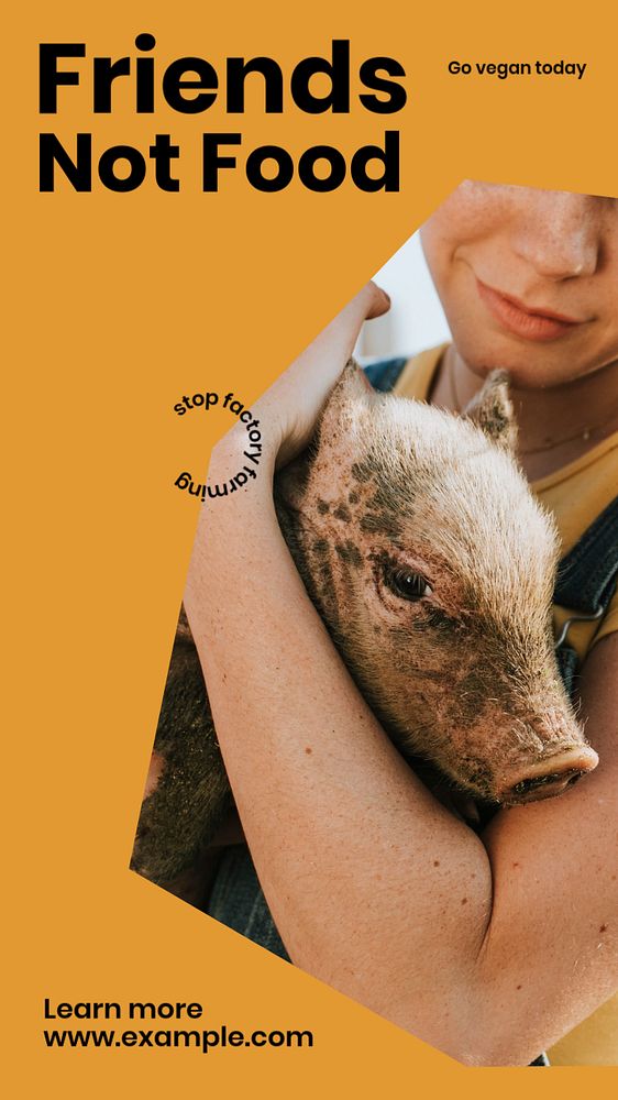 Go vegan  Instagram story template, editable text