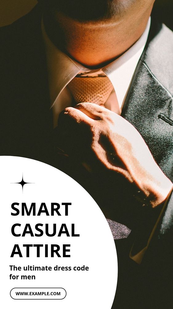 Smart casual attire  Instagram story template, editable text