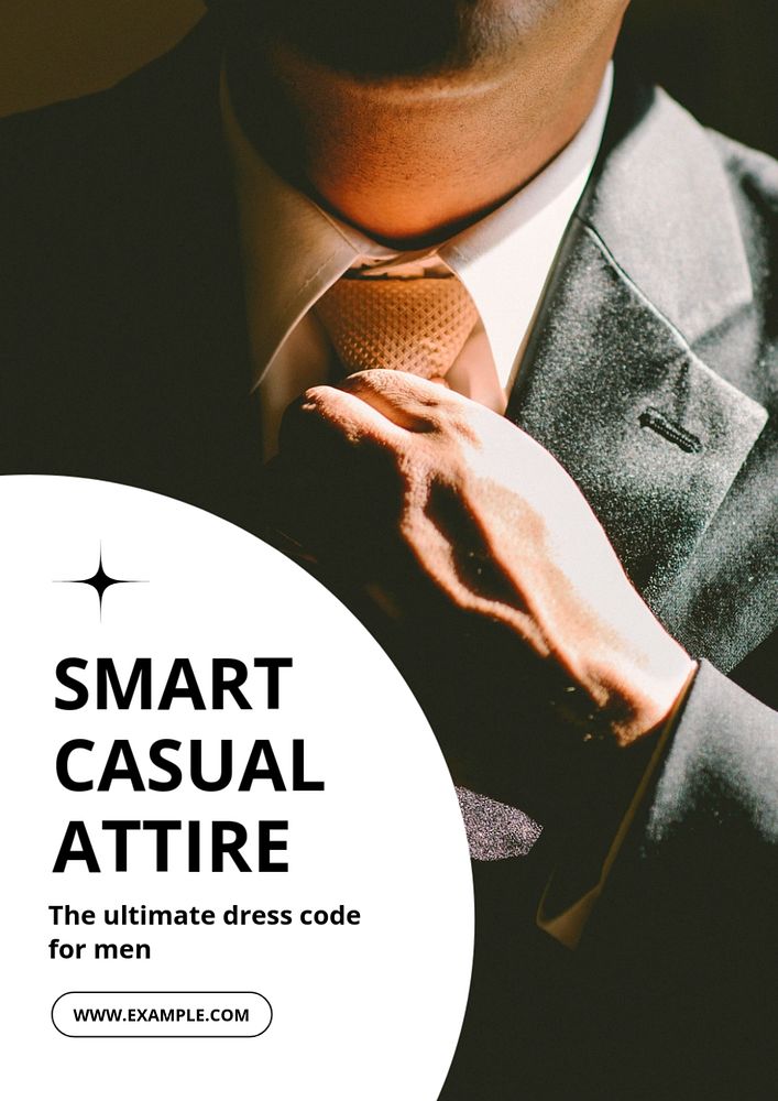 Smart casual attire  poster template, editable text & design