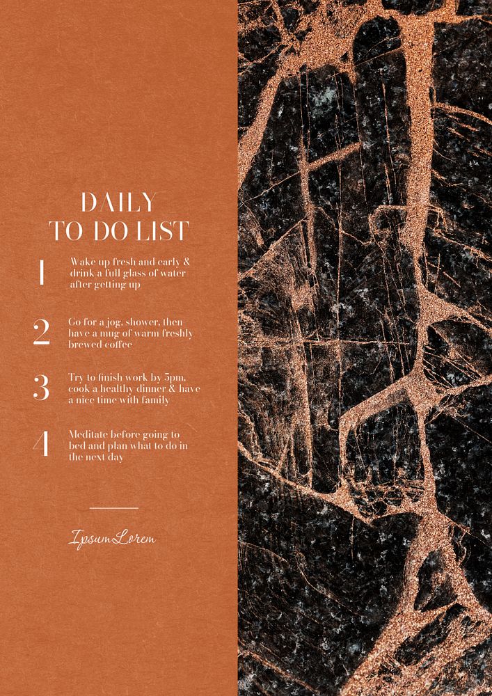 Daily to-do list  poster template, editable text & design