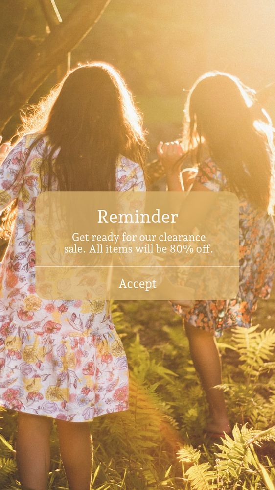 Sale reminder  Instagram story template, editable text