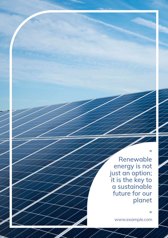 Renewable energy  poster template, editable text & design