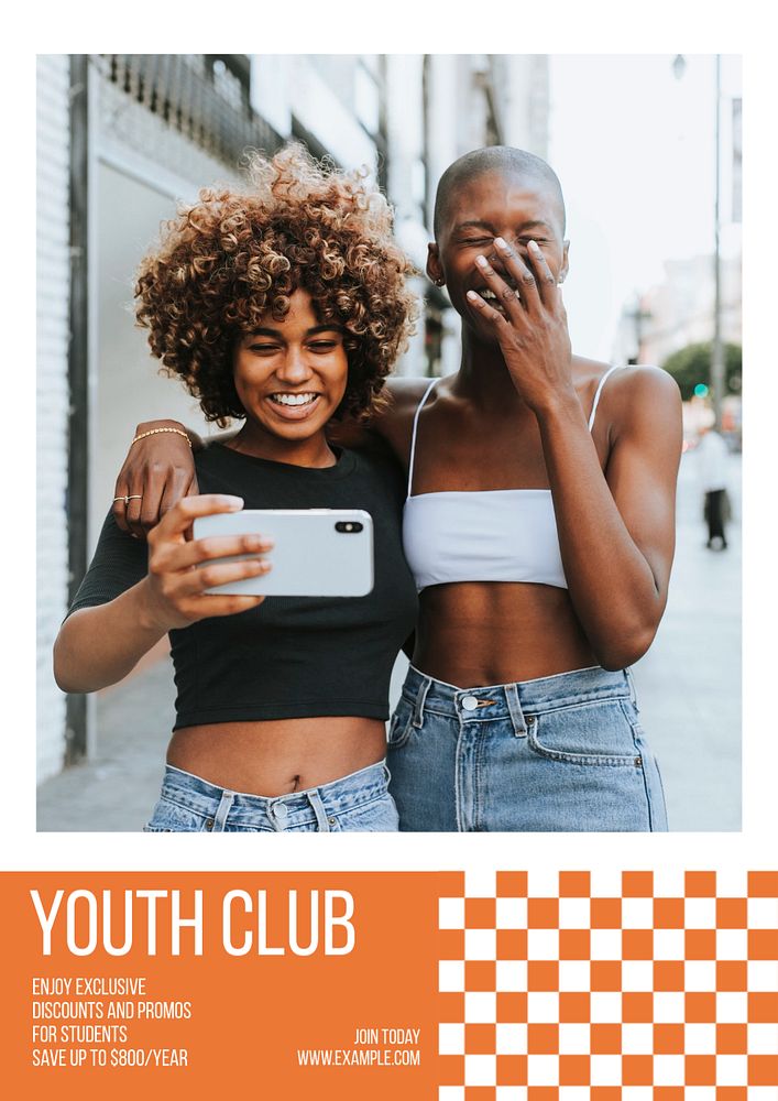 Youth club  poster template, editable text & design