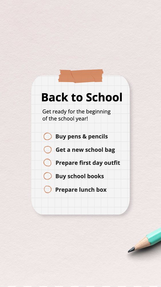 Back to school  Instagram story template, editable text