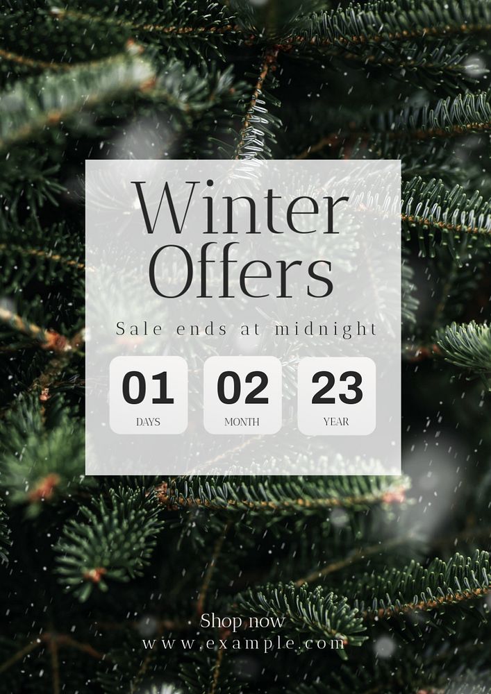 Winter offers  poster template, editable text & design