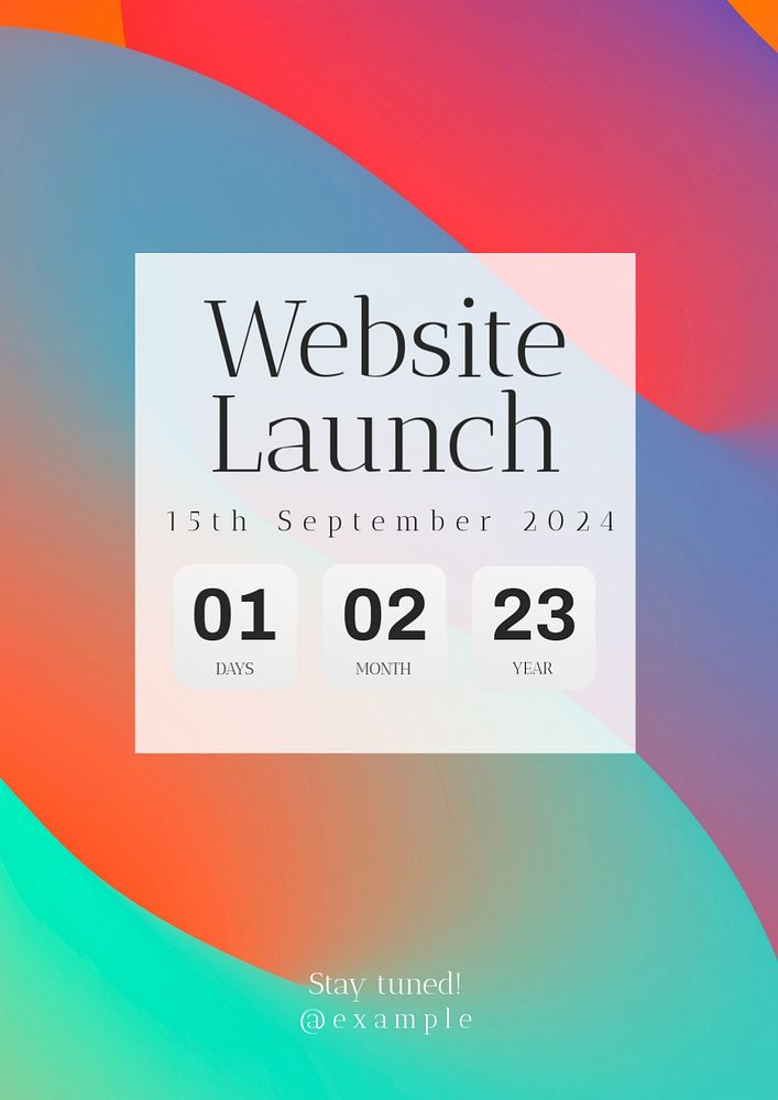 Website launch  poster template, editable text & design