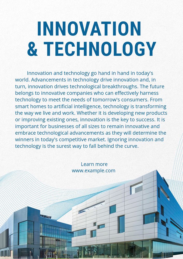 Innovation & technology poster template, editable text and design