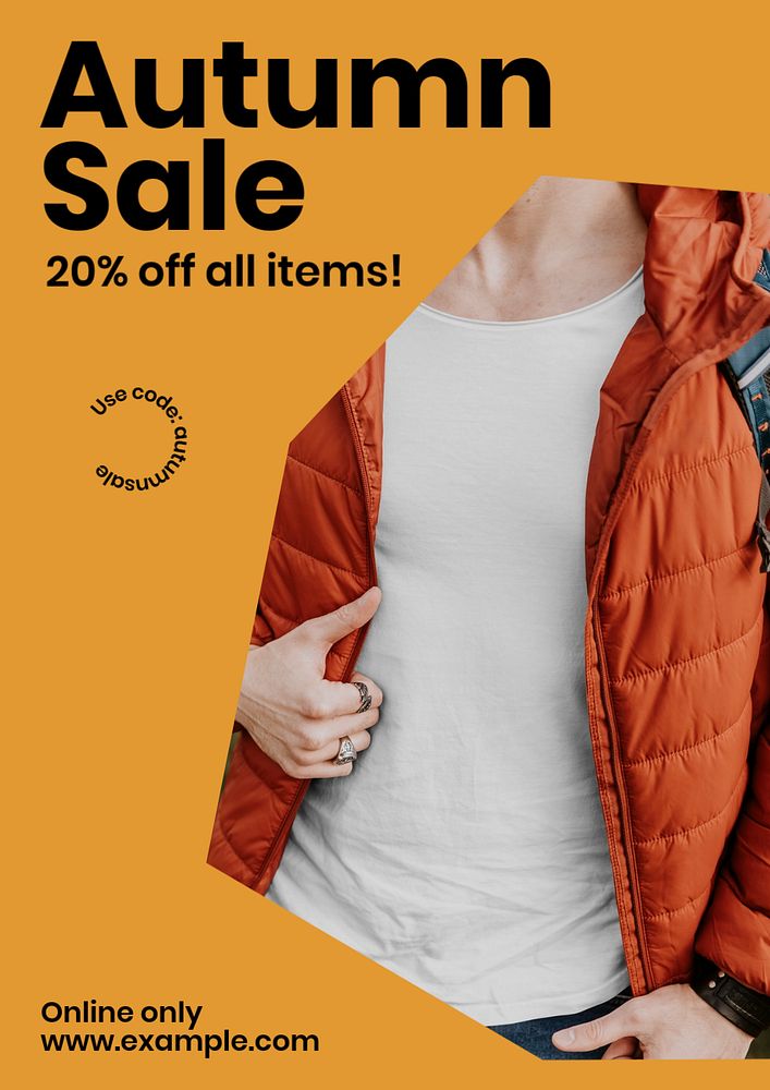 Autumn sale  poster template, editable text & design