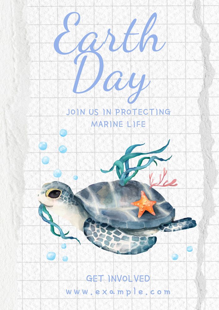 Earth day  poster template, editable text & design