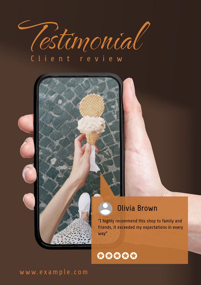 Testimonial  poster template, editable text & design