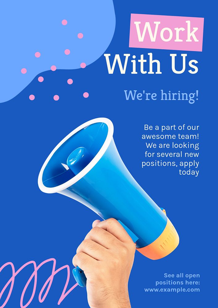 Work with us poster template, editable text and design