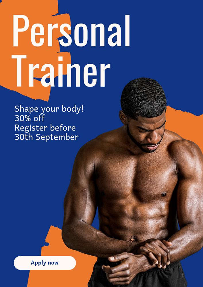 Boxing trainer  poster template, editable text & design