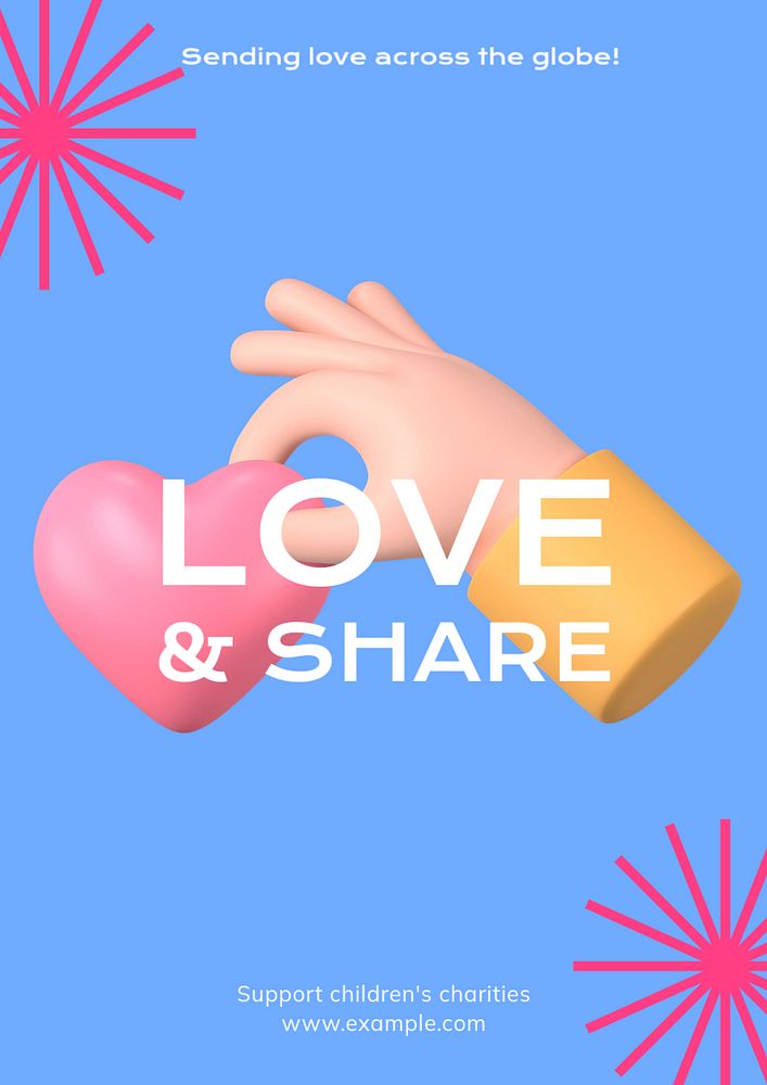 Love & share  poster template, editable text & design